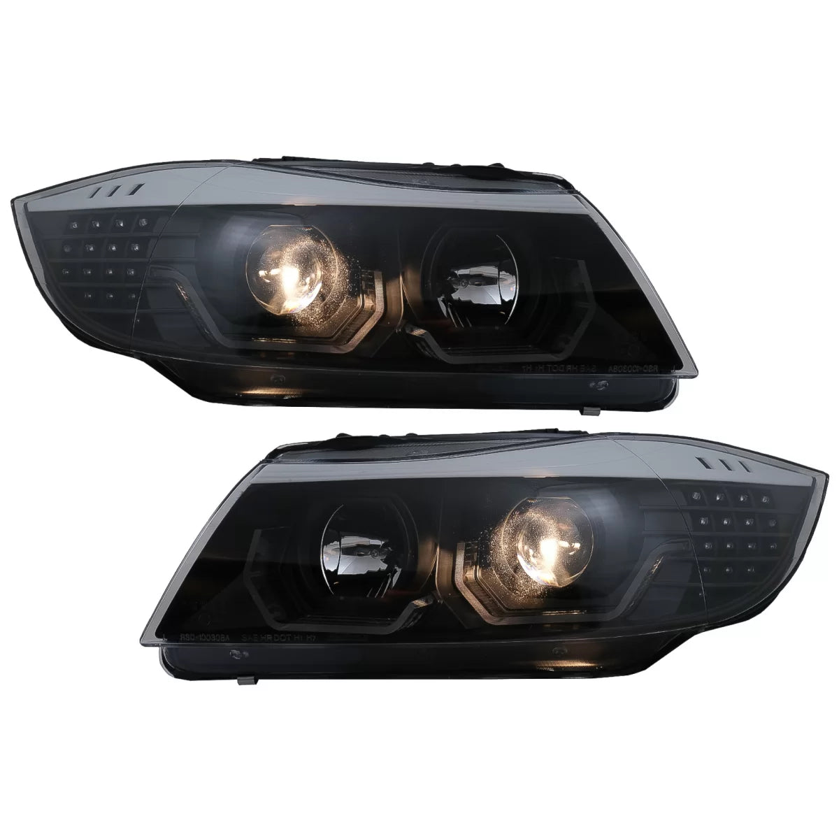 Fari LED Angel Eyes 3D Anteriore Sinistro per BMW Serie 3 E90 E91 2005-2008 LHD