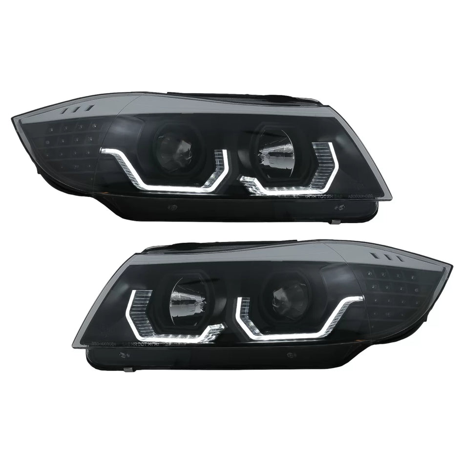Fari LED Angel Eyes 3D Anteriore Sinistro per BMW Serie 3 E90 E91 2005-2008 LHD