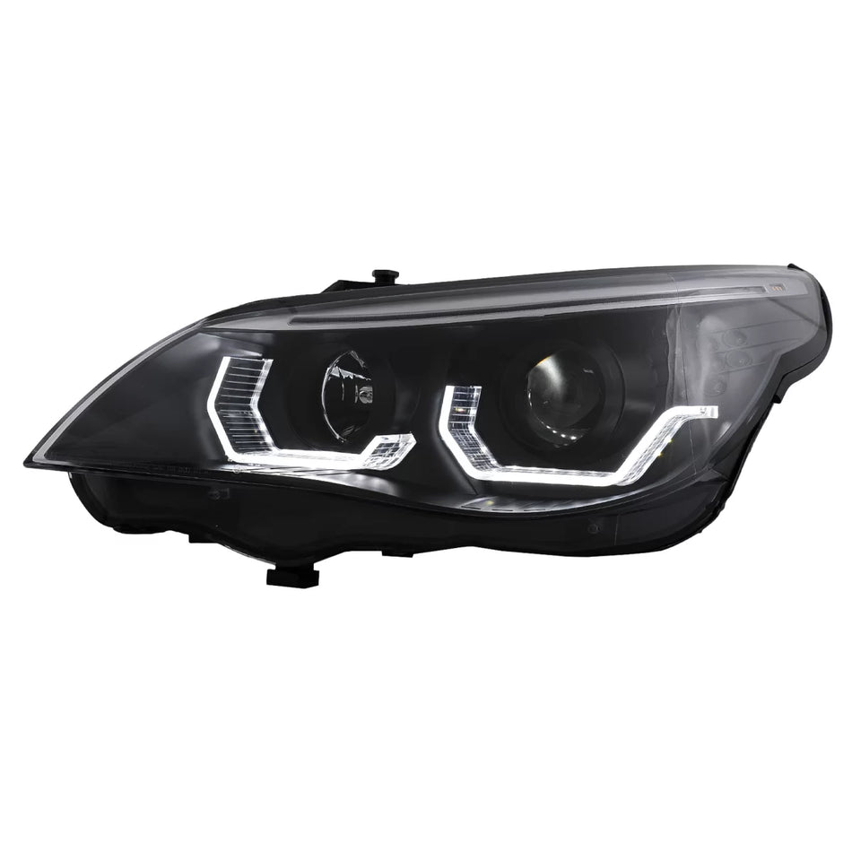 Fari Anteriori LED Angel Eyes 3D LCI per BMW Serie 5 E60 E61 2003-2007 LHD