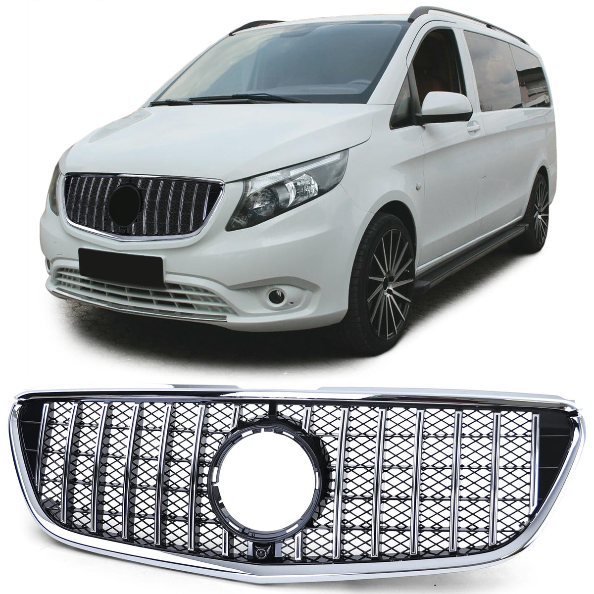 Griglia Sportiva Nera e Cromata per Mercedes Vito W447 2014-2019