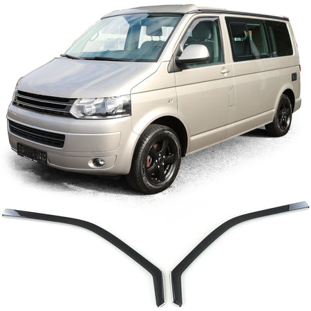 Deflettori Aria Neri Fumé per Volkswagen Bus T5 T6 dal 2003, Set Completo