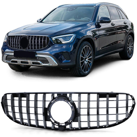 Griglia Sportiva Nera Lucida con Cromature per Mercedes GLC X253 C253 2019-2022