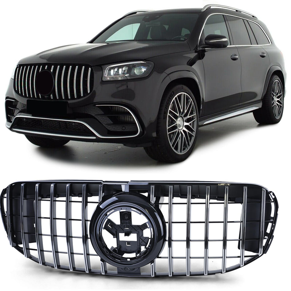 Griglia Sportiva Nera Lucida con Cromature per Mercedes GLS X167 Dal 2019
