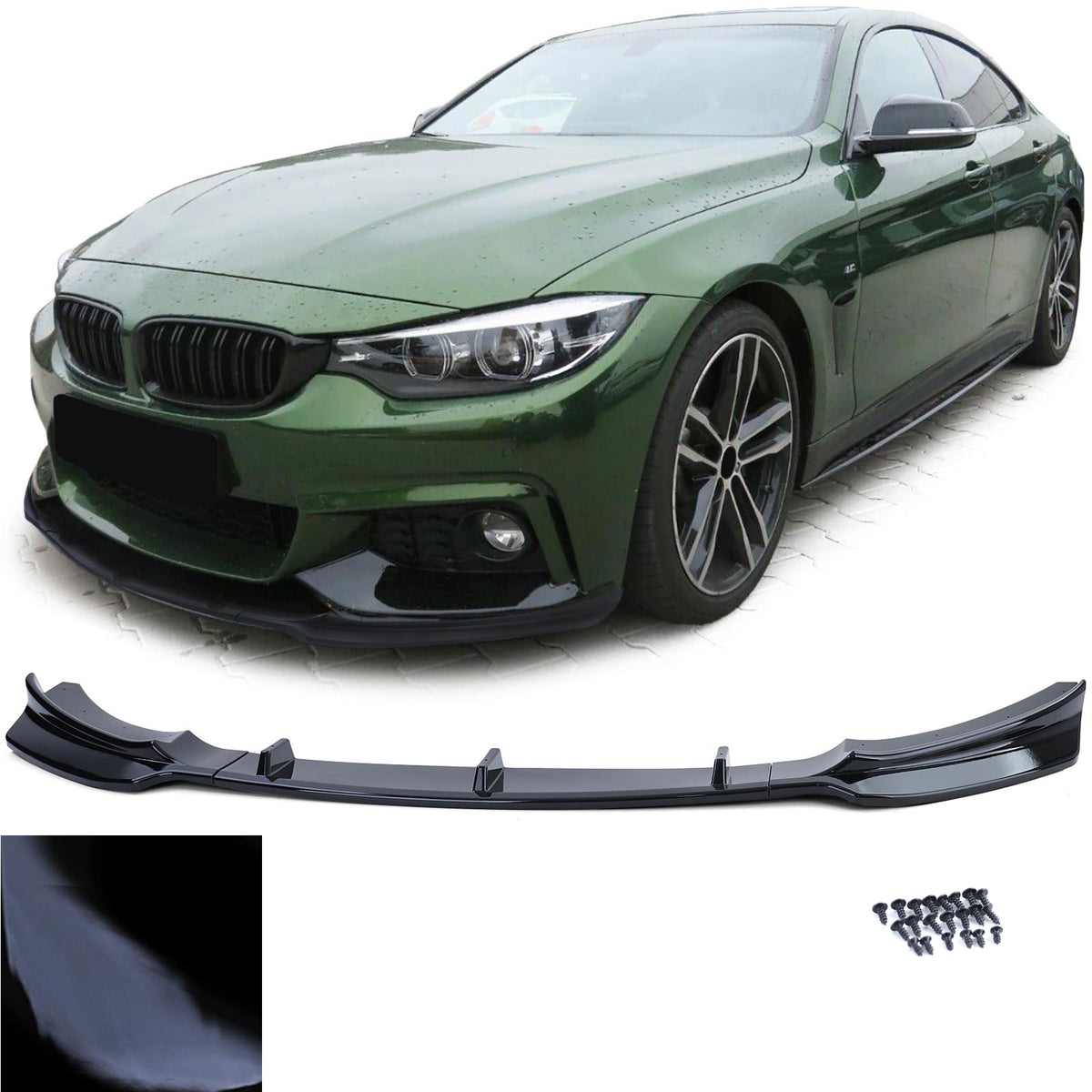Spoiler Anteriore per BMW Serie 4 F32 F33 F36 M Paraurti Nero Lucido