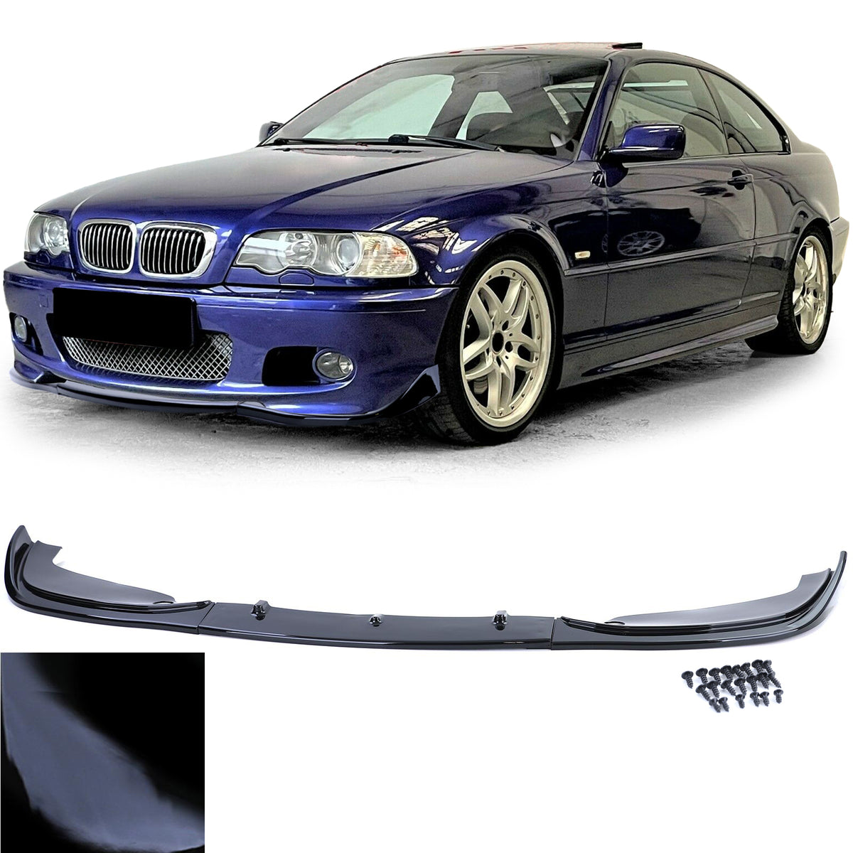 Spoiler Anteriore Performance Nero Lucido per BMW Serie 3 E46 (Coupé, Cabrio)