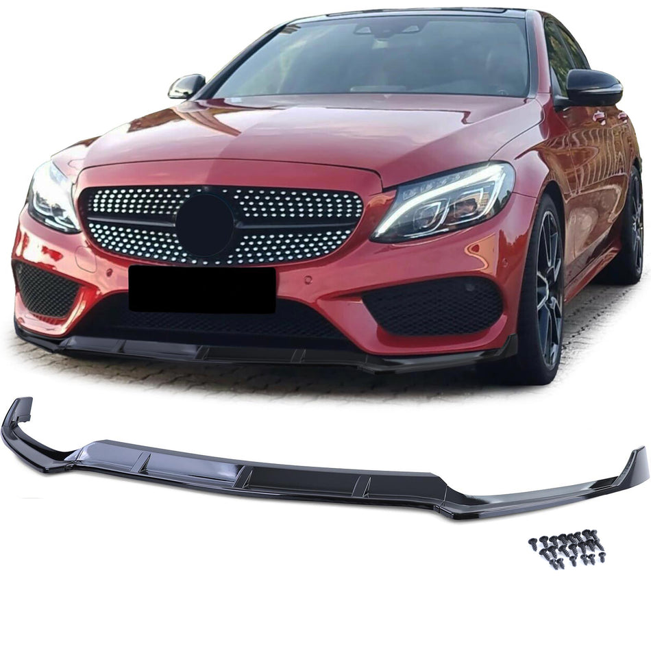 Spoiler Anteriore Performance Nero Lucido per Mercedes Classe C W205 S205