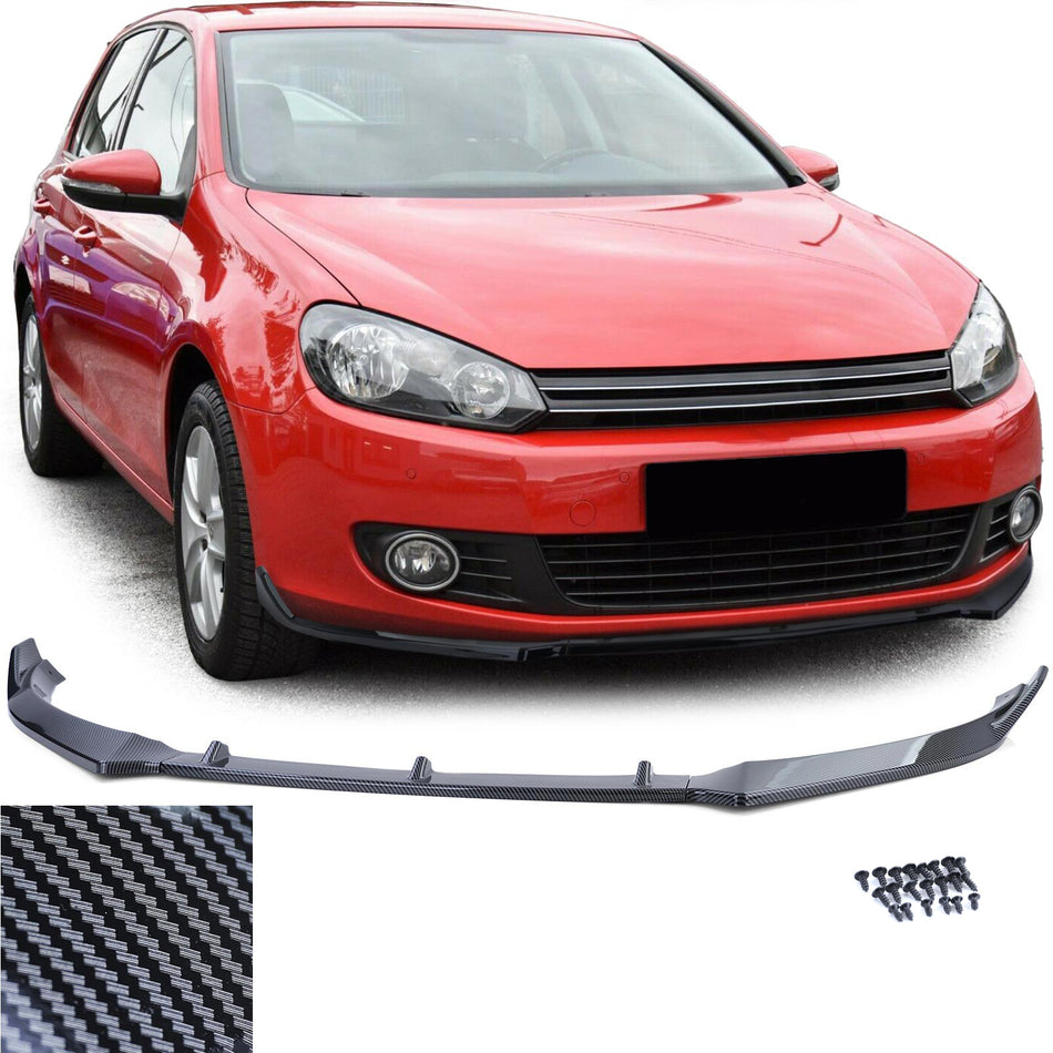 Spoiler Anteriore Effetto Carbonio per Volkswagen Golf 6 5K1 (2008-2012)