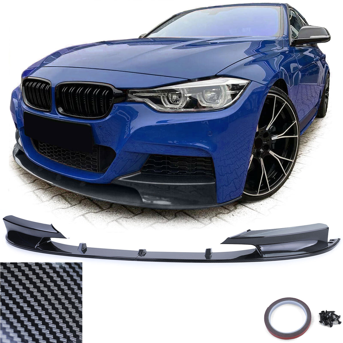 Spoiler Anteriore Effetto Carbonio per BMW Serie 3 F30 F31 11-19