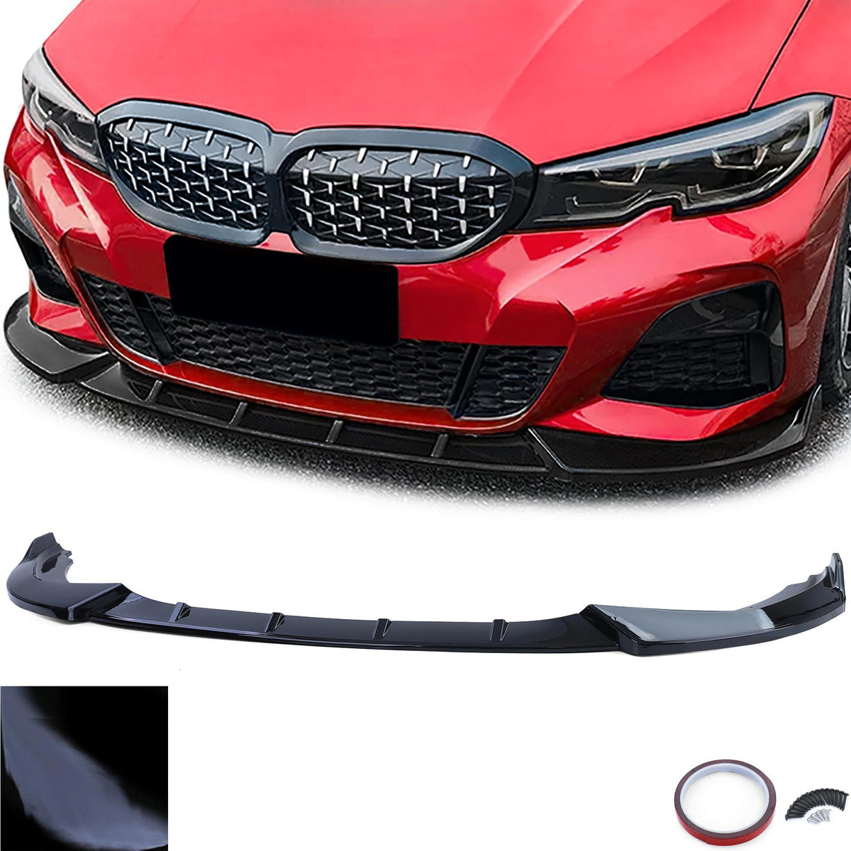Spoiler Anteriore Sportivo Nero Lucido per BMW Serie 3 G20 2019-2022