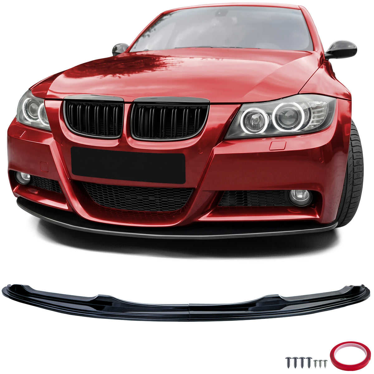 # Anteriore Performance Spoiler Nero Lucido per BMW Serie 3 E90 E91 (2005-2008)