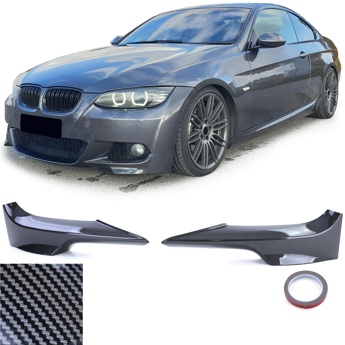 Canards Spoiler Splitter Effetto Carbonio per BMW Serie 3 E92 E93 2006-2010