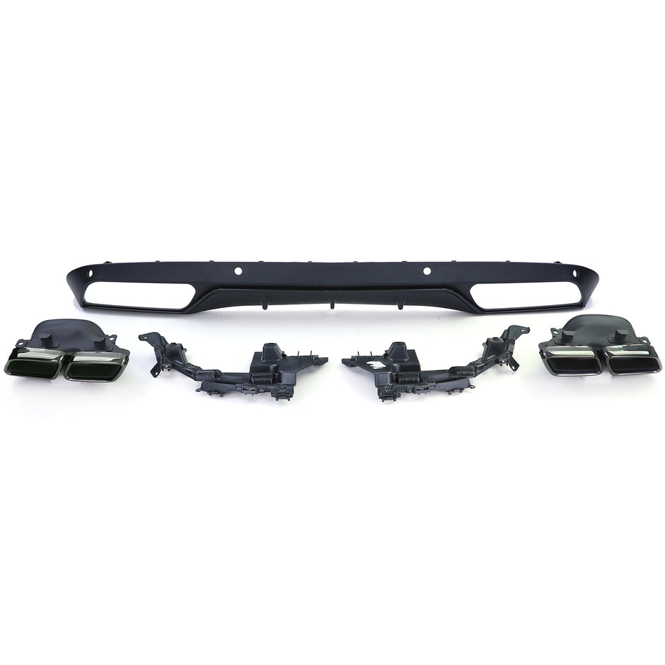Diffusore Posteriore Sportivo Nero con Terminali per Mercedes W205 Berlina 14-18