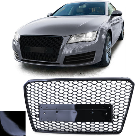 Griglia Sportiva Nera Lucida Senza Emblema per Audi A7 C7 4G 10-14