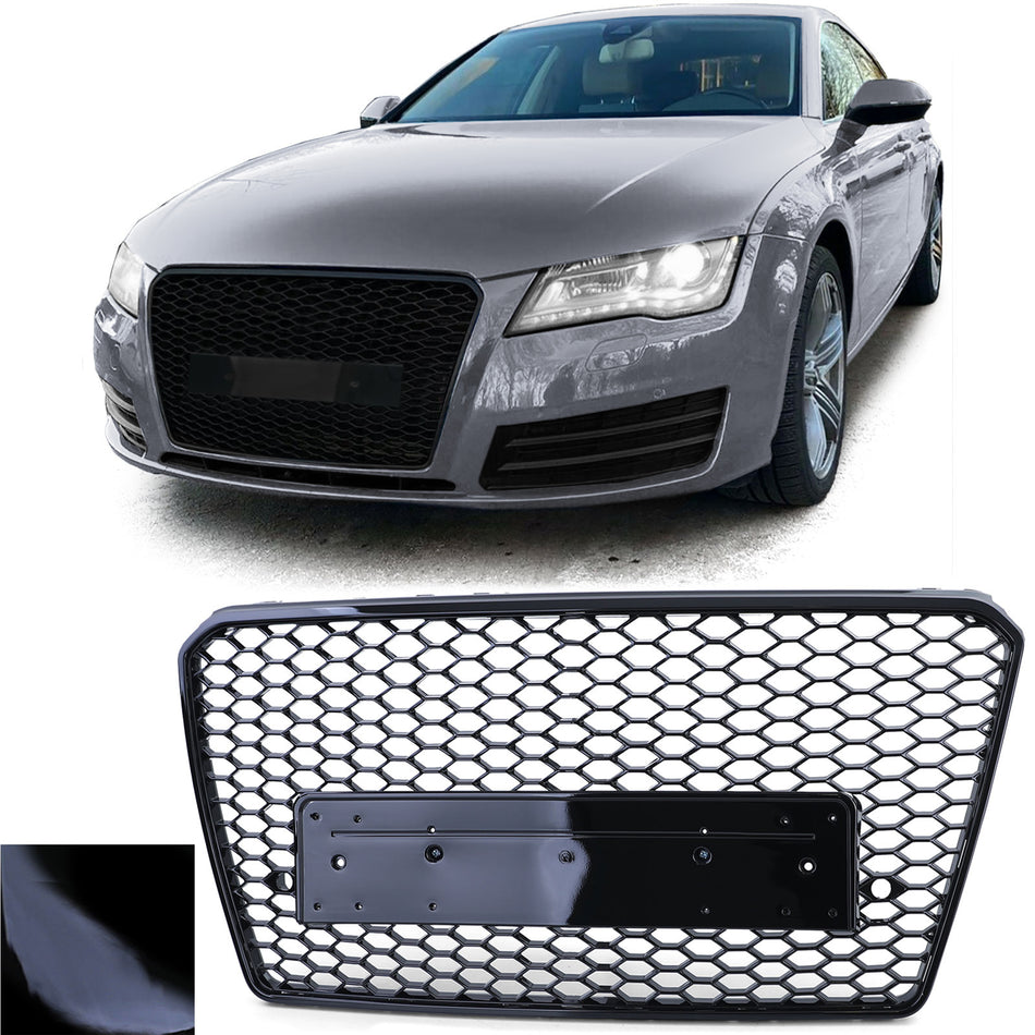 Griglia Sportiva Nera Lucida Senza Emblema per Audi A7 C7 4G 10-14
