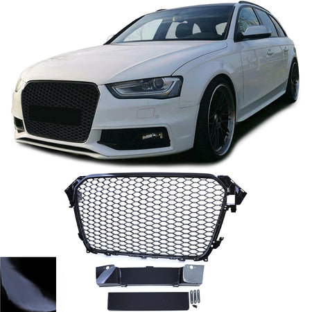 Griglia Sportiva Senza Emblema Nera Lucida per Audi A4 B8 8K Facelift 11-15