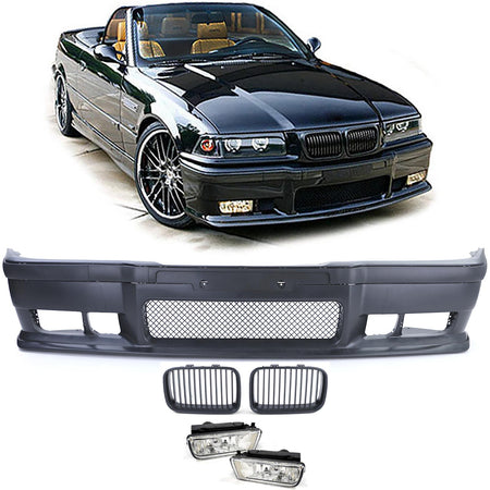 Paraurti Sportivo con Griglia e Fari Fendinebbia ABE per BMW Serie 3 E36