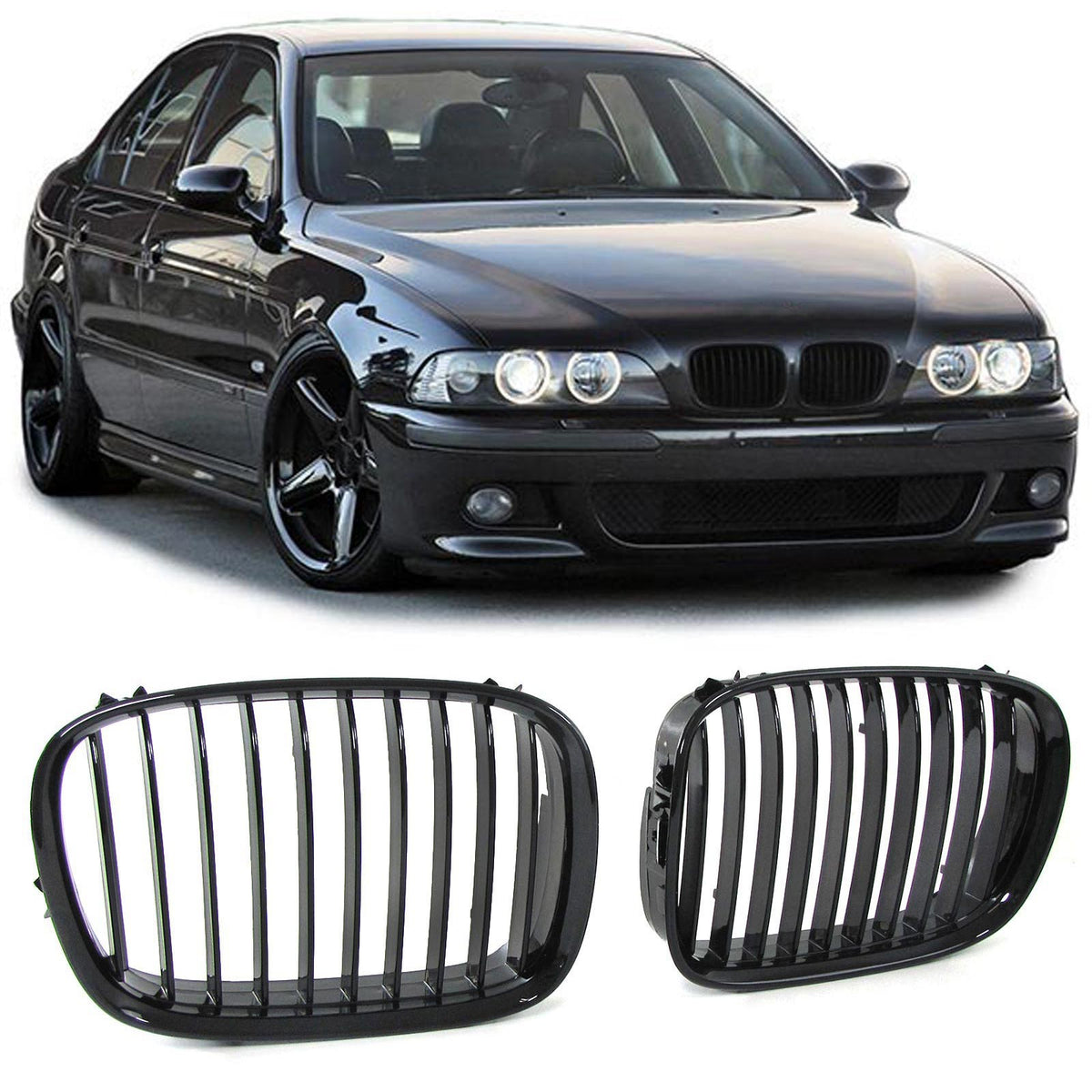 Griglia Anteriore Sportiva Nera Lucida per BMW Serie 5 E39 (1995-2003)
