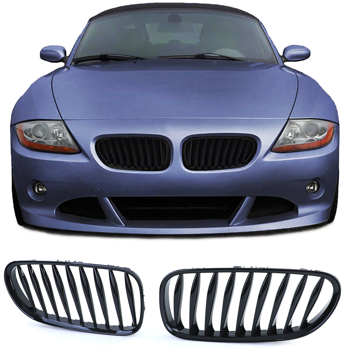 Griglia Anteriore Sportiva Nera Lucida per BMW Z4 E85 E86 2002-2009