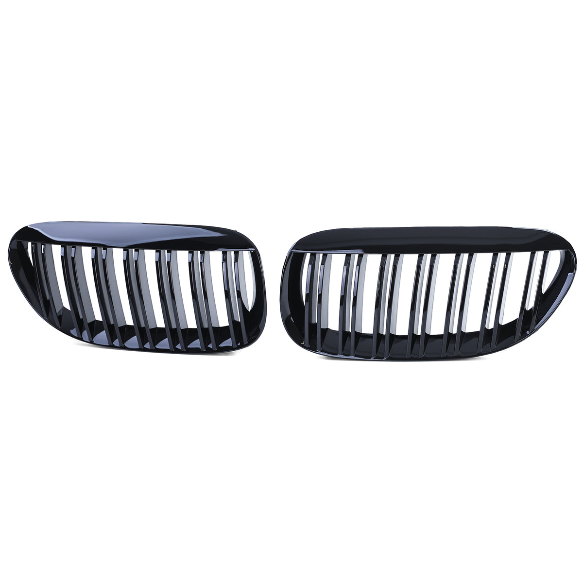 Griglia Sportiva Doppia Barra Nera Lucida per BMW Serie 6 E63 E64