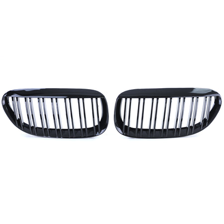 Griglia Sportiva Doppia Barra Nera Lucida per BMW Serie 6 E63 E64