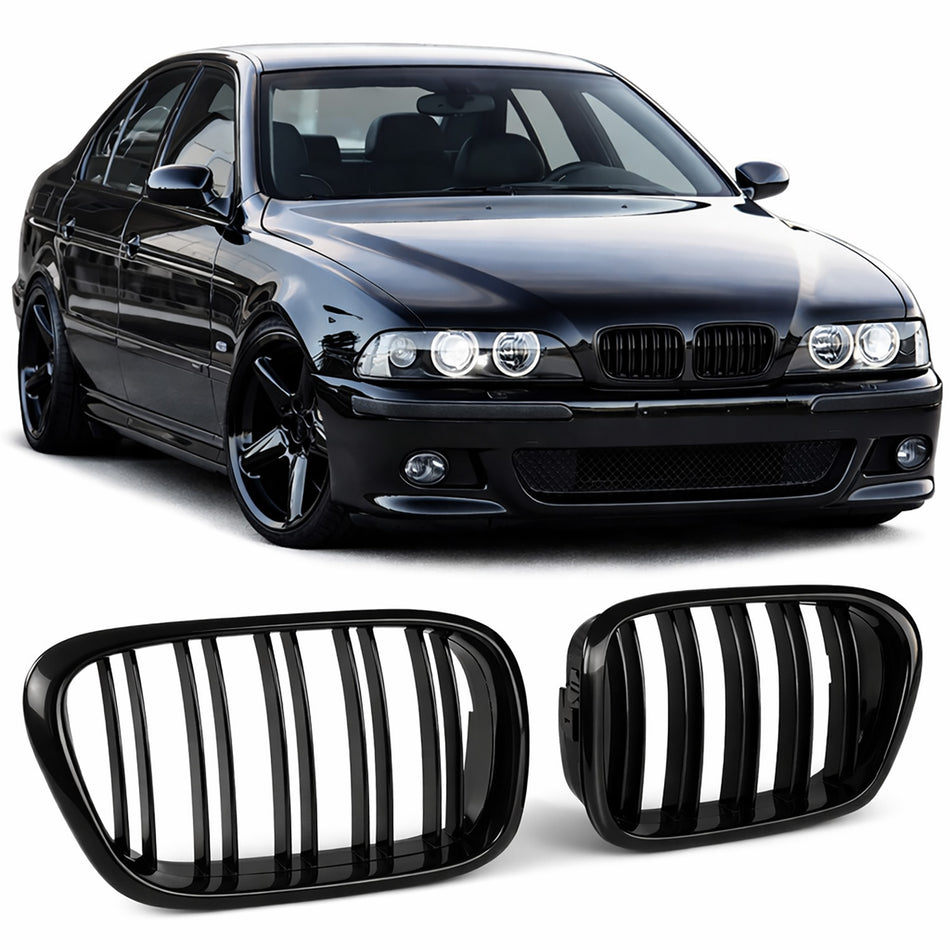 Griglia Doppio Passo Nera Lucida per BMW Serie 5 E39 (1995-2003) ABS Plug & Play
