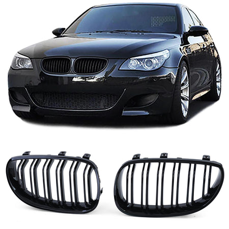 Griglia Doppio Listello Nera Lucida per BMW Serie 5 E60 E61 2003-2010