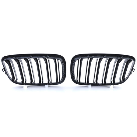 Griglia Doppia Barra Nera per BMW X5 E70 X6 E71 Dal 2006, ABS, Plug & Play