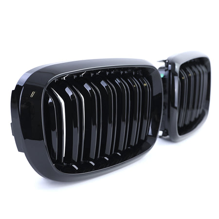 Griglia Doppia Barra Nera Lucida per BMW X5 F15 X6 F16 Dal 2013