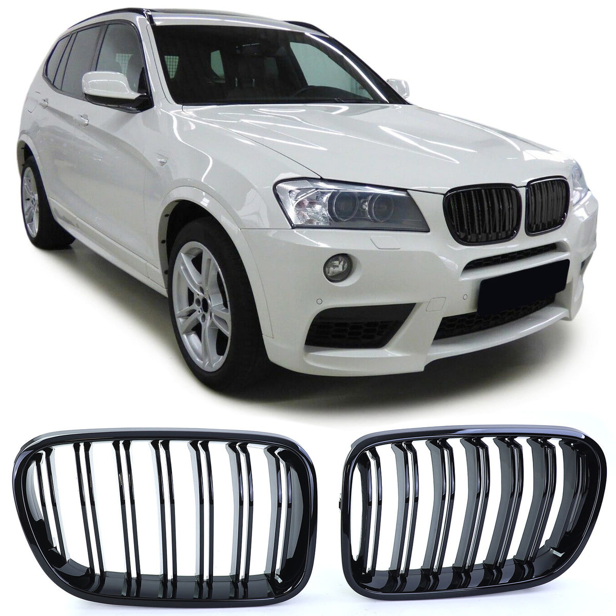 Griglia Sportiva Doppio Ponte Lucida per BMW X3 F25 2010-2014
