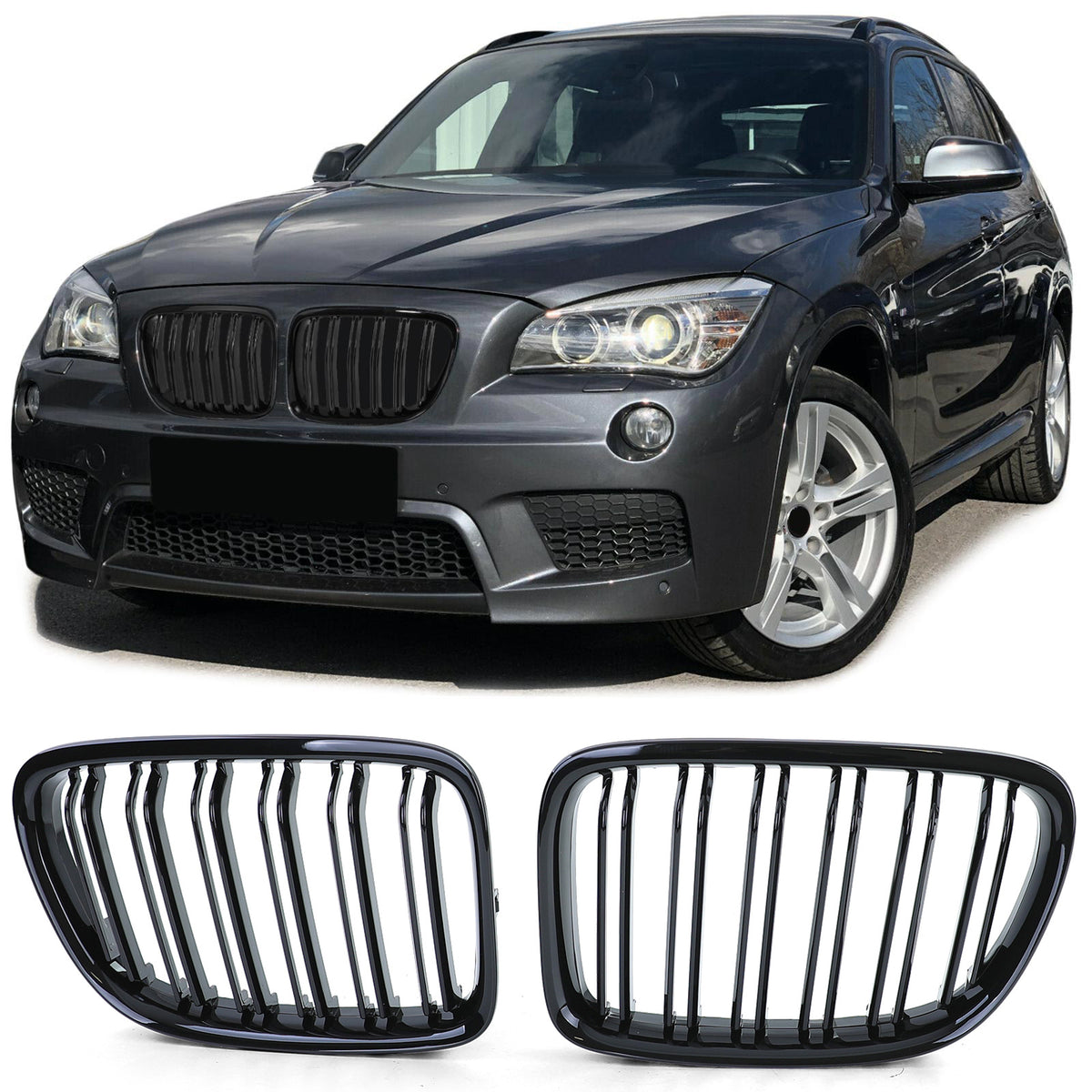 Griglia Sportiva Doppio Ponte Lucida per BMW X1 E84 09-15