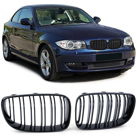 Griglia Doppia Barra Performance Lucida per BMW E81 E82 E87 E88 Dal 2007