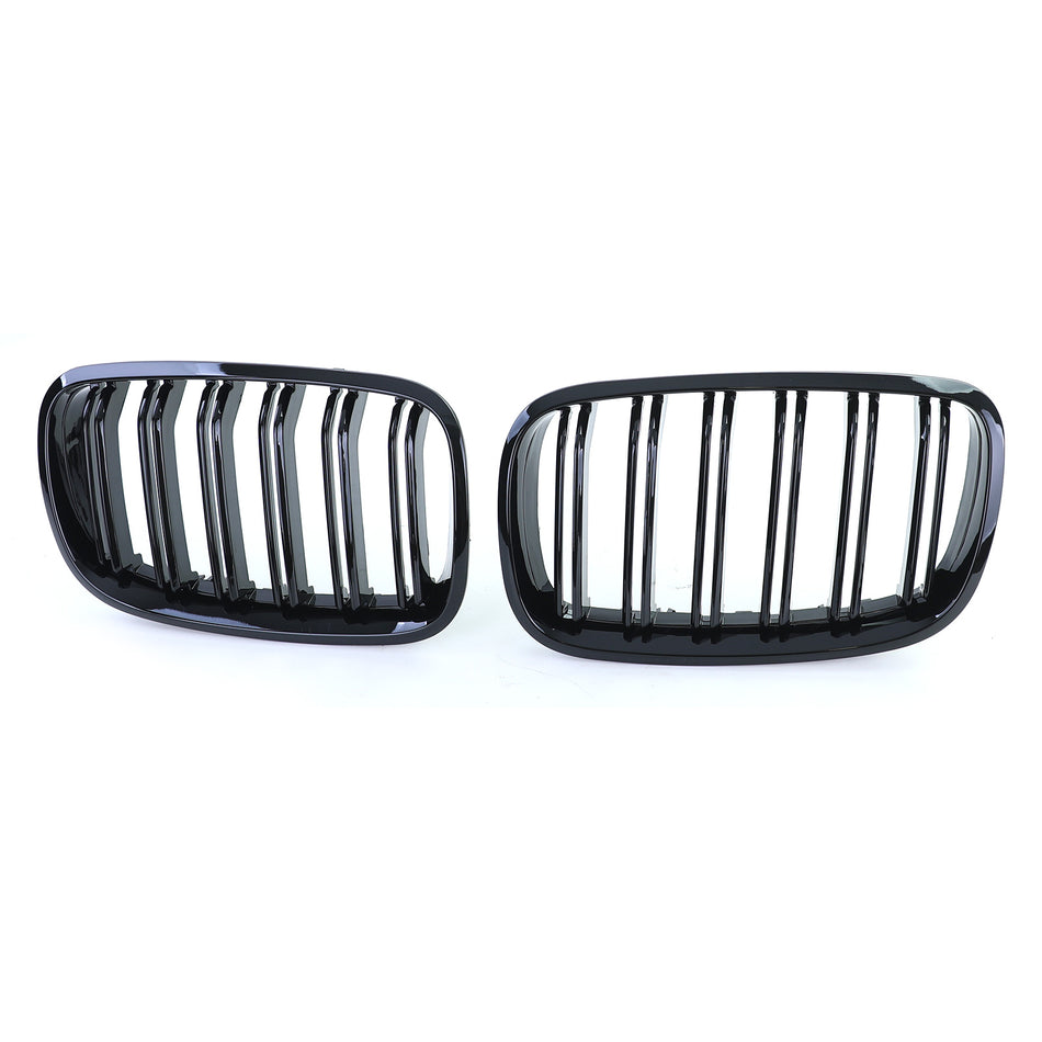 Griglia Sportiva Doppio Stego Nera Lucida per BMW X5 E70 X6 E71 Dal 2006