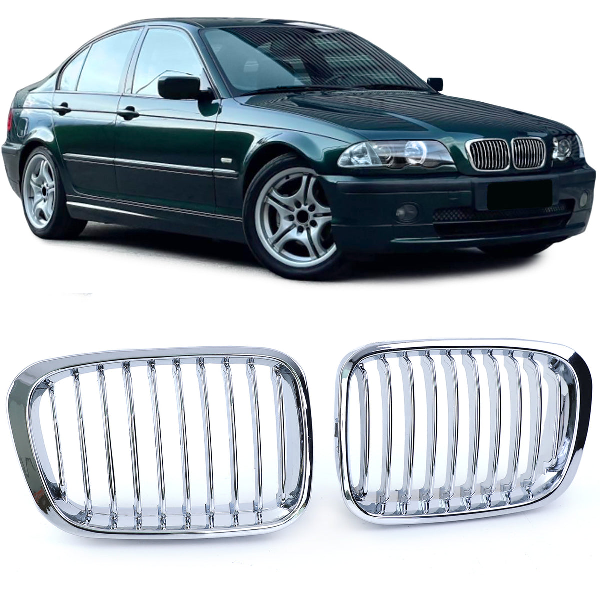 Griglia Anteriore Sportiva Cromata per BMW Serie 3 E46 (1998-2001)
