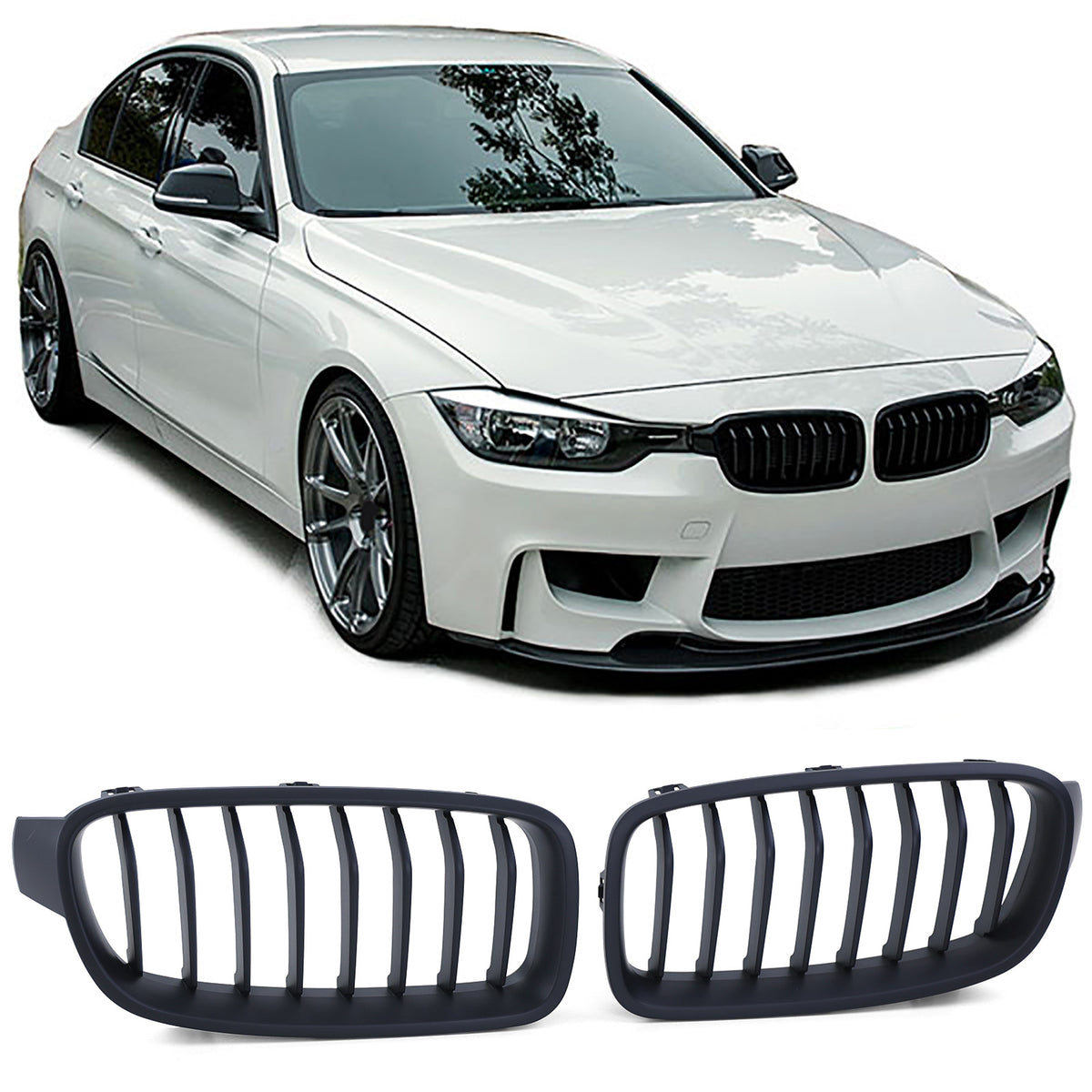 Griglia Anteriore Sportiva Nera per BMW Serie 3 F30 F31 (2011-2019) ABS