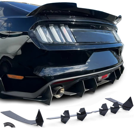 Diffusore Posteriore per Ford Mustang GT MK6 2014-2017 Nero Lucido