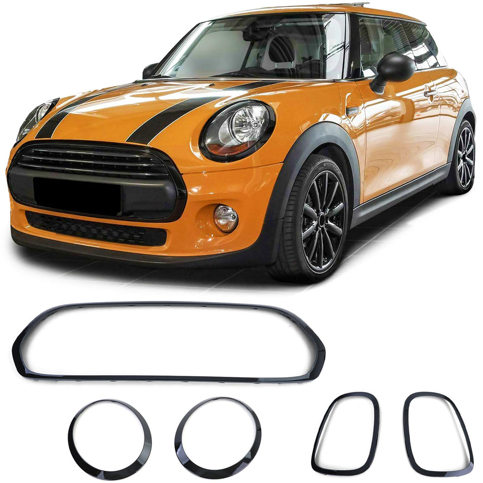 Fari Zierrahmen 5 Pezzi Piano Nero Lucido per Mini F55 F56 F57 (2014-2018)
