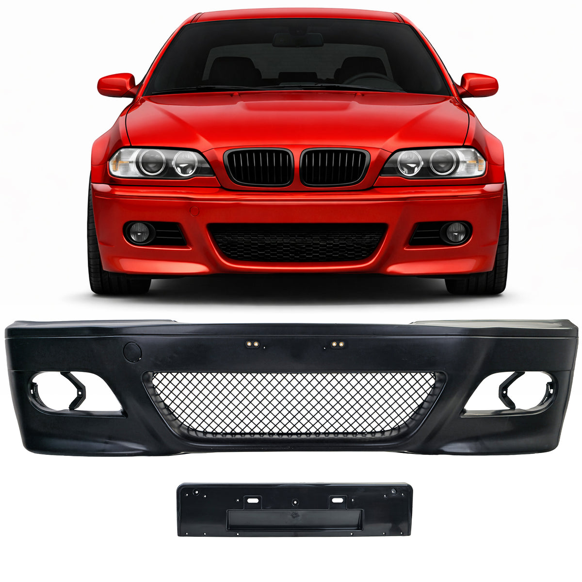 Paraurti Anteriore Sport con ABE per BMW Serie 3 E46 Berlina e Touring 98-01