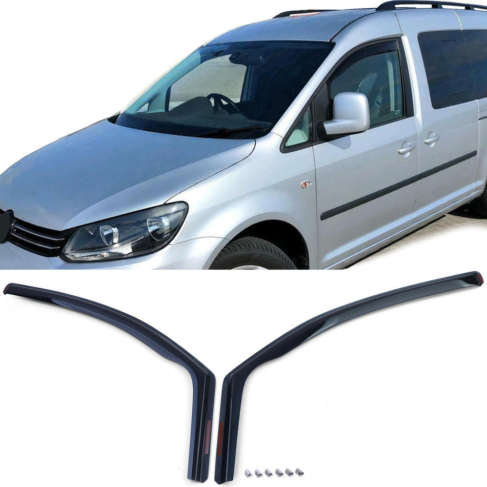 Deflettori Aria Neri Fumé per Volkswagen Caddy 3 (2004-2015) Anteriori