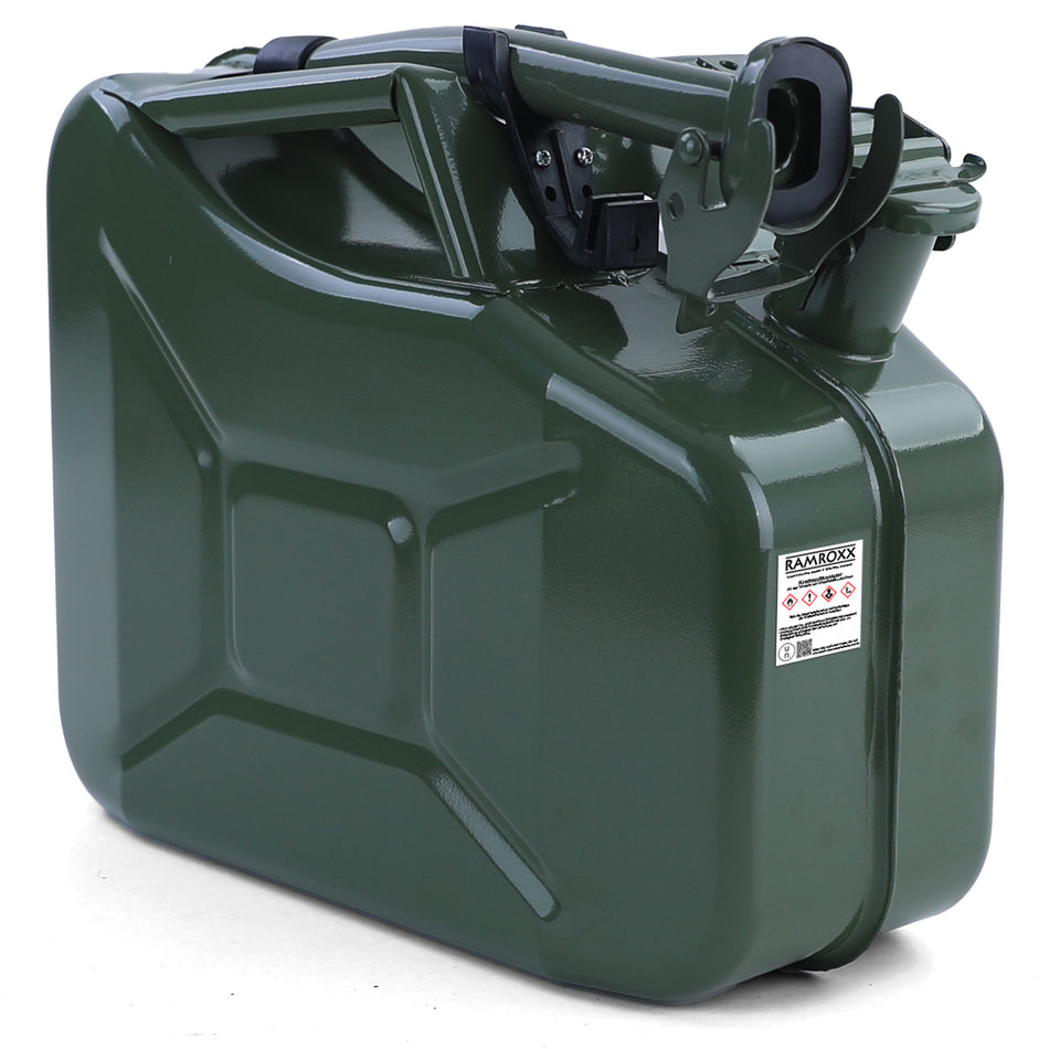 10L Tanica Metallo Carburante Benzina Diesel Riserva con Beccuccio Verde
