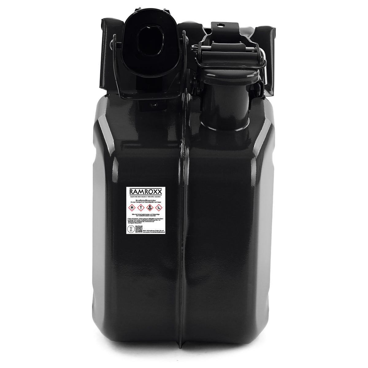 10L Tanica Metallo Carburante Benzina Diesel Riserva con Beccuccio Nero