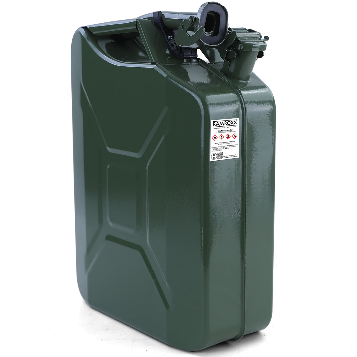 20L Tanica Metallo Carburante Benzina Diesel Riserva con Beccuccio Verde