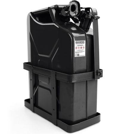 Supporto per Canister Carburante 20L in Metallo con Holder Nero Universale