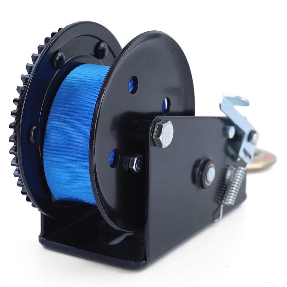 Premium 1500kg Seilwinde Handwinde con 8 Metri Cinghia Blu per Veicoli