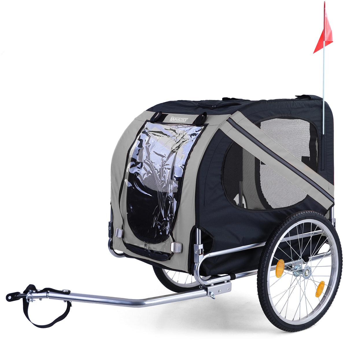 Rimorchio Bici Pieghevole per Animali Fino a 40Kg Colore Grigio/nero Universale