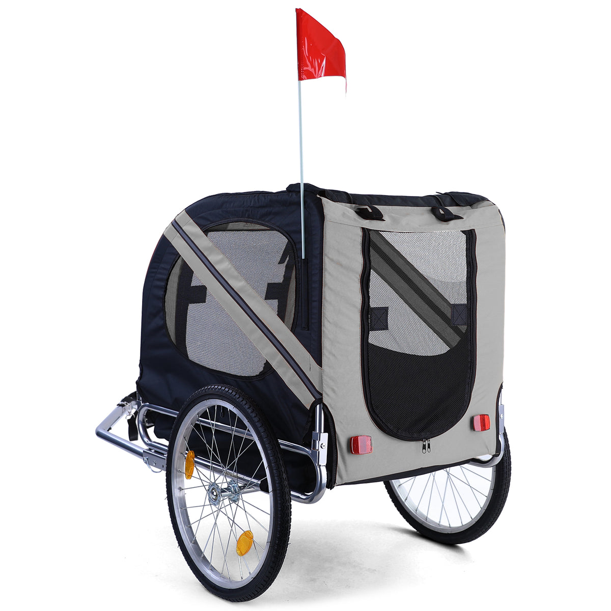 Rimorchio Bici Pieghevole per Animali Fino a 40Kg Colore Grigio/nero Universale