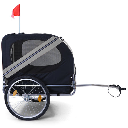 Rimorchio Bici Pieghevole per Animali Fino a 40Kg Colore Grigio/nero Universale