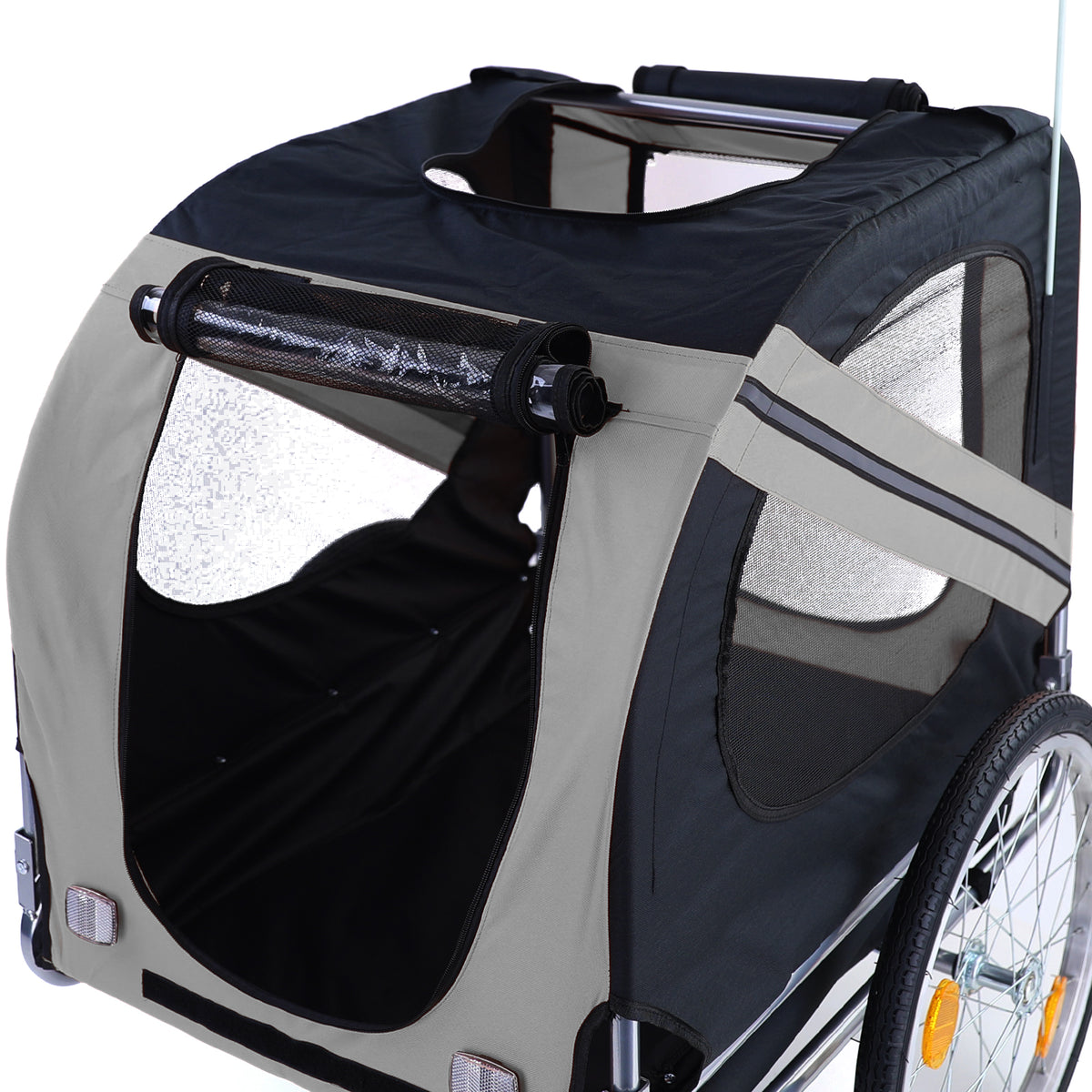 Rimorchio Bici Pieghevole per Animali Fino a 40Kg Colore Grigio/nero Universale