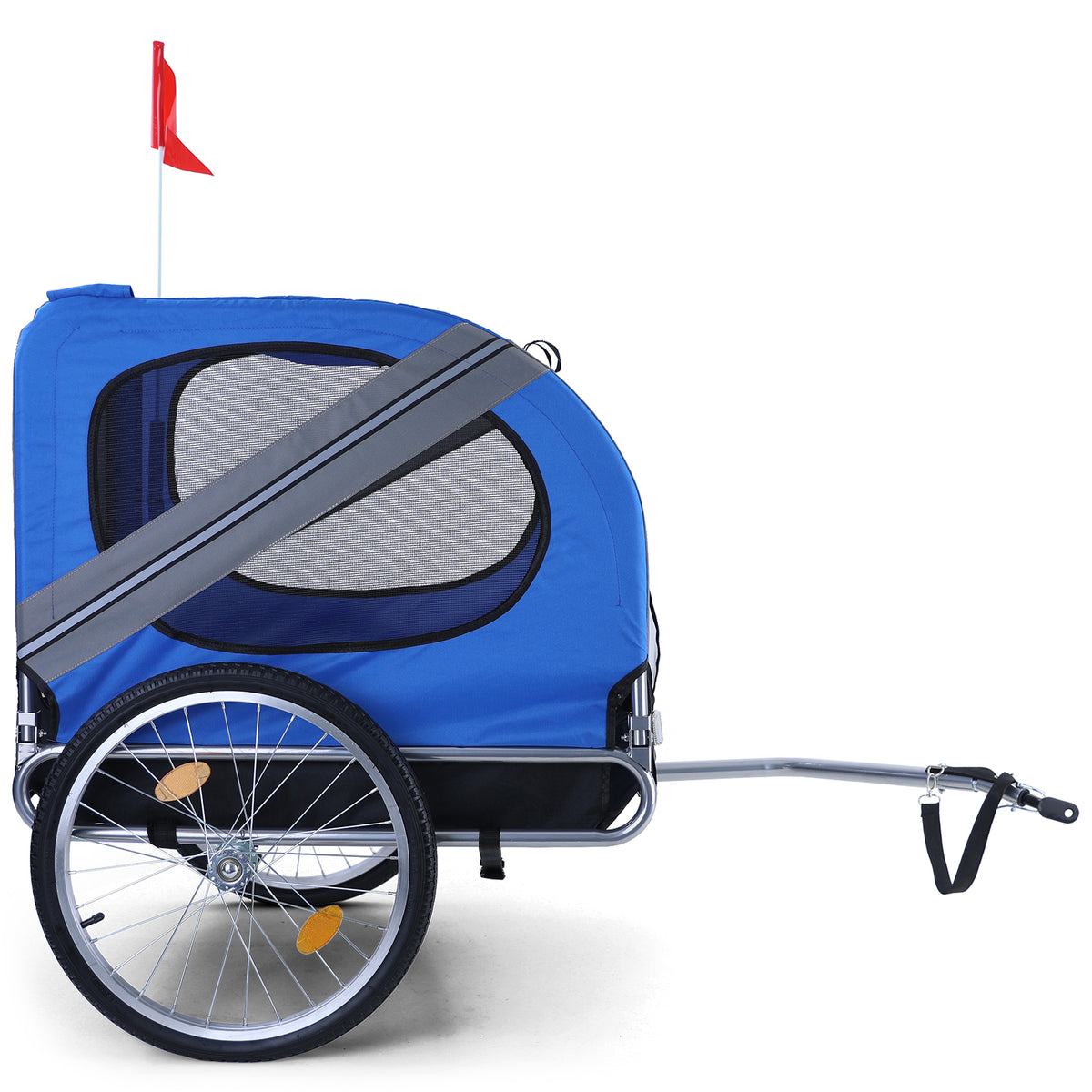 Rimorchio Bici Pieghevole per Animali Fino a 40Kg Colore Grigio/blu Universale