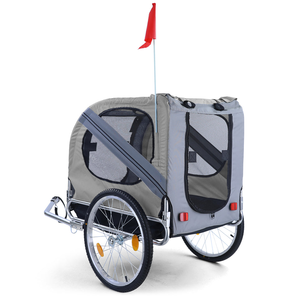 Rimorchio Bici Pieghevole per Animali Fino a 40Kg Colore Grigio Universale