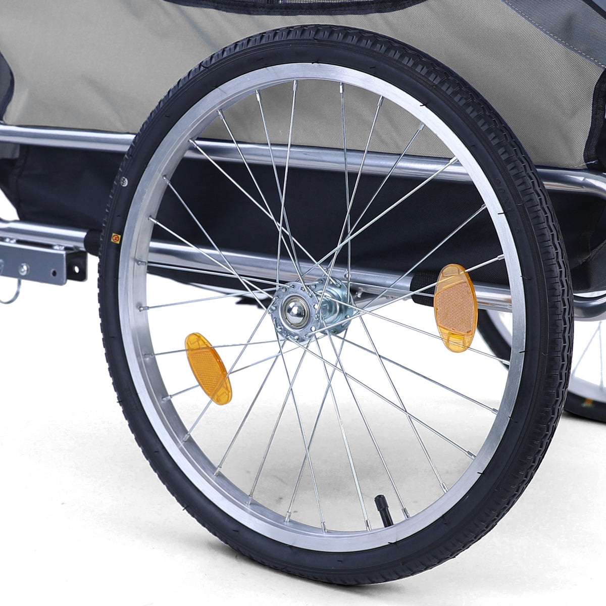 Rimorchio Bici Pieghevole per Animali Fino a 40Kg Colore Grigio Universale